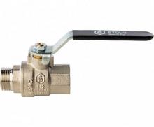 Кран шаровой полнопроходной STOUT - 1/2" (НР/ВР, PN40, Tmax 150°С, ручка-рычаг черная) SVB-0003-000015