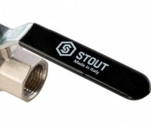 Кран шаровой полнопроходной STOUT - 1/2" (НР/ВР, PN40, Tmax 150°С, ручка-рычаг черная) SVB-0003-000015