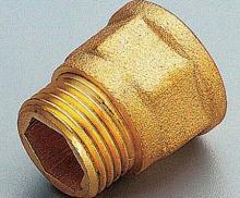 Удлинитель резьбовой Tiemme 1220 - 1/2" , длина 15 мм (НР/ВР, цвет латунный) 1500183